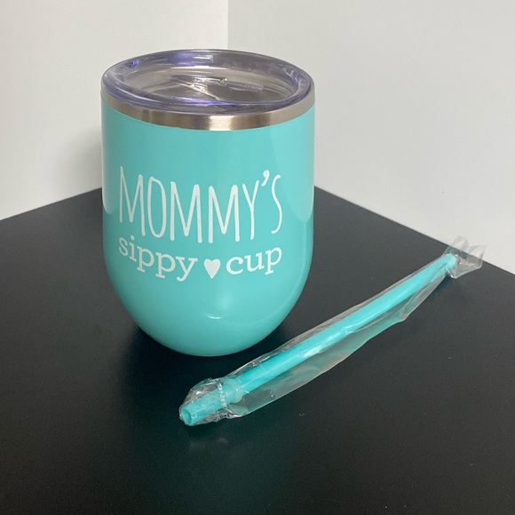 Funny “mommy’s sippy cup” Wine Tumbler To Go Cup with Straw - Picture 1 of 8